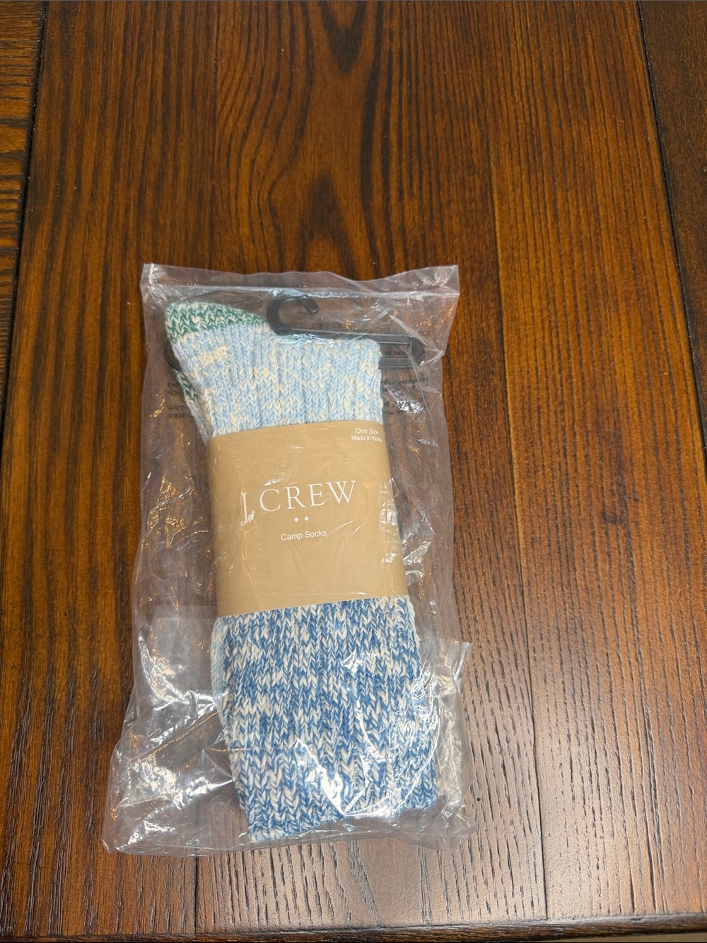 J. Crew Marled Light Blue and White Crew Socks